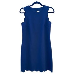 J. Crew Scalloped Edge Navy Shift Dress